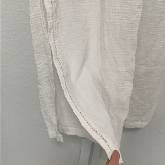 Aerie White Wide Leg Split Sides Pants Size Small - Picture 3 of 10